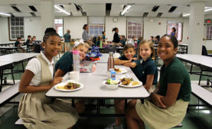 ACDS girls at lunch table